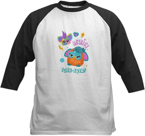 Cafepress Besties Furbever Kids Baseball T Shirt Kids Cotton Baseball Jersey ، 3/4 Raglan Sleeve Shirt in Saudi Arabia