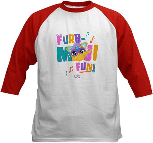 CafePress Furby Furbmoji Fun Kids Baseball T Shirt Kids Cotton Baseball Jersey, 3/4 Raglan Sleeve Shirt in Saudi Arabia
