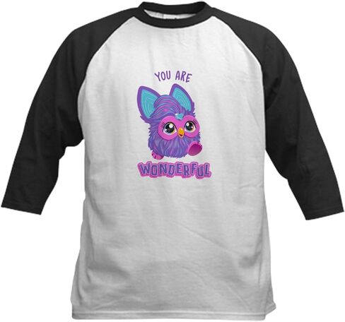CafePress Furby You are Wonderful Kids Baseball T Shirt Kids Cotton Baseball Jersey, 3/4 Raglan Sleeve Shirt in Saudi Arabia
