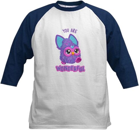 CafePress Furby You are Wonderful Kids Baseball T Shirt Kids Cotton Baseball Jersey, 3/4 Raglan Sleeve Shirt in Saudi Arabia