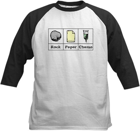 Cafepress Rock Paper Chemo Kids Baseball Jersey Kids Cotton Baseball Jersey ، 3/4 Raglan Sleeve Shirt in Kuwait