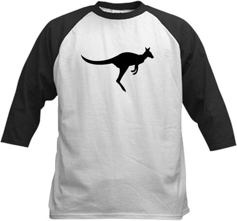 Cafepress Vintage Australian Kangaroo Black Baseball Jersey Kids Cotton Baseball Jersey ، 3/4 Raglan Sleeve Shirt in Saudi Arabia