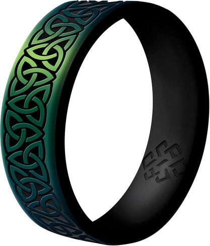 نظرية عقدة Trinity Celtic Silicone Ring للرجال والنساء - فرقة زفاف السيليكون للأنشطة الرياضية ، الراحة التنفسية تناسب عرض النطاق الترددي 6 مم in Kuwait