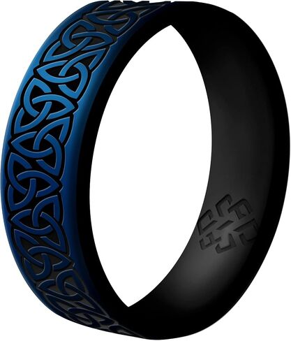 نظرية عقدة Trinity Celtic Silicone Ring للرجال والنساء - فرقة زفاف السيليكون للأنشطة الرياضية ، الراحة التنفسية تناسب عرض النطاق الترددي 6 مم in Kuwait