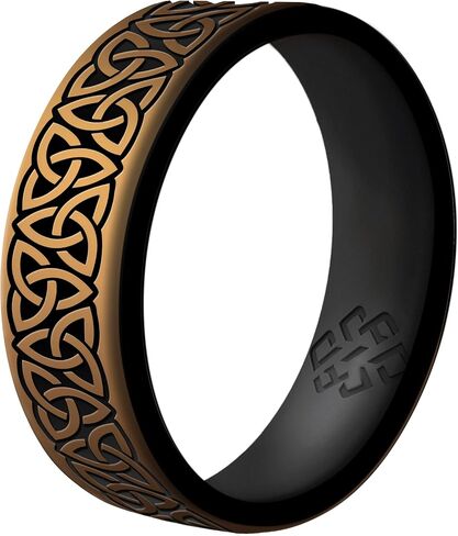 نظرية عقدة Trinity Celtic Silicone Ring للرجال والنساء - فرقة زفاف السيليكون للأنشطة الرياضية ، الراحة التنفسية تناسب عرض النطاق الترددي 6 مم in Kuwait