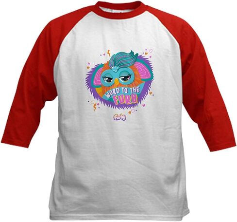 CafePress Furby Word to The Furb Kids Baseball T Shirt Kids Cotton Baseball Jersey, 3/4 Raglan Sleeve Shirt in Saudi Arabia