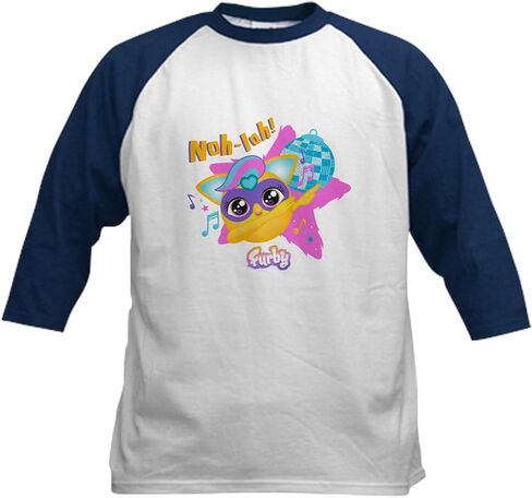 CafePress Furby NOH Lah Kids Baseball T Shirt Kids Cotton Baseball Jersey, 3/4 Raglan Sleeve Shirt in Saudi Arabia