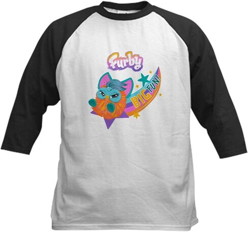 CafePress Furby Big Fun Kids Baseball T Shirt Kids Cotton Baseball Jersey, 3/4 Raglan Sleeve Shirt in Saudi Arabia
