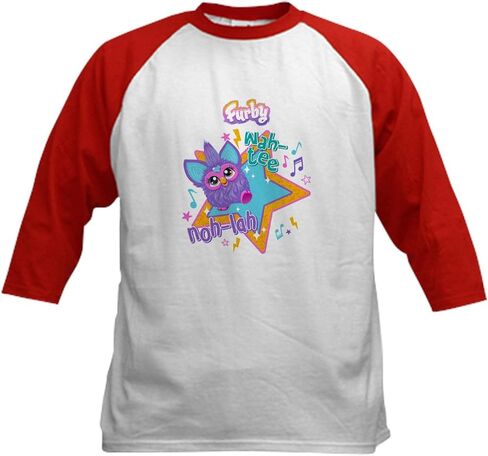 CafePress Furby Wah Tee Kids Baseball T Shirt Kids Cotton Baseball Jersey, 3/4 Raglan Sleeve Shirt in Saudi Arabia