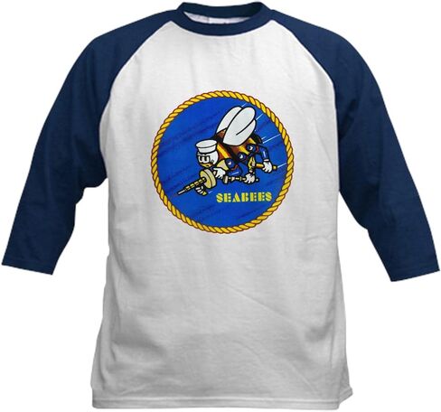 CafePress US Navy Seabees Baseball Jersey Kids Cotton Baseball Jersey, 3/4 Raglan Sleeve Shirt in Saudi Arabia