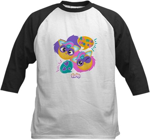 cafepress furby ah mah doo ay kids baseball t shirt Kids Cotton Baseball Jersey ، 3/4 Raglan Sleeve Shirt in Saudi Arabia