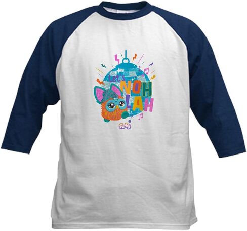 Cafepress furby disco ball kidsball tirt kids cotton baseball Jersey ، 3/4 Raglan Sleeve Shirt in Saudi Arabia