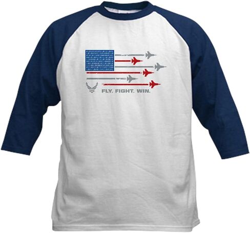Cafepress USAF Fly Fail Win Kids Baseball Tee Kids Cotton Baseball Jersey ، 3/4 Raglan Sleeve Shirt in Saudi Arabia