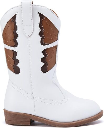BMCiTYBM Toddler Little Girls Cowboy Cowgirl Boots Kids Pointed Toe Western Boots Mid Calf Side Zipper Riding Shoes for All Seasons (Toddler/Little Kid) in Kuwait