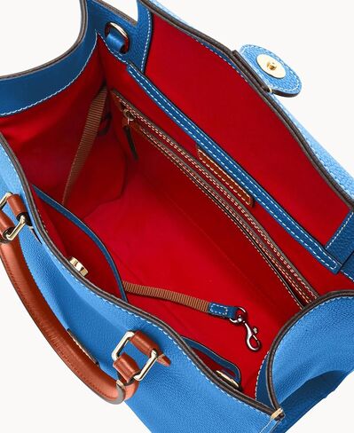 Dooney & Bourke Women's Janine Satchel in Pebble Grain Leather, Large Handbag with Adjustable Detachable Shoulder Strap in Kuwait
