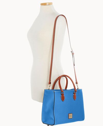 Dooney & Bourke Women's Janine Satchel in Pebble Grain Leather, Large Handbag with Adjustable Detachable Shoulder Strap in Kuwait