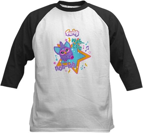 Cafepress Furby Wah Tee Kids Baseball T Shirt Kids Cotton Baseball Jersey ، 3/4 Raglan Sleeve Shirt in Saudi Arabia