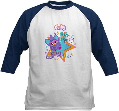 CafePress Furby Wah Tee Kids Baseball T Shirt Kids Cotton Baseball Jersey, 3/4 Raglan Sleeve Shirt in Saudi Arabia