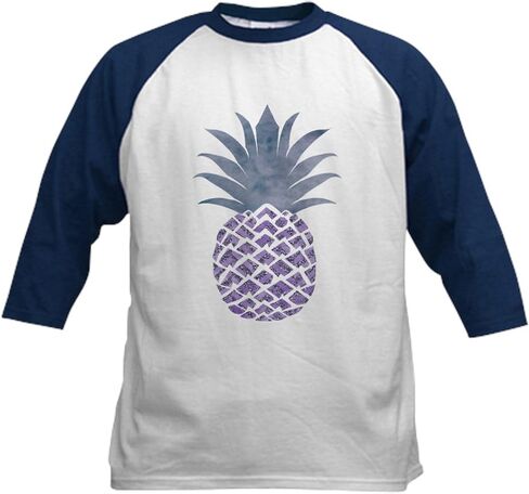 Cafepress Light Purple Paneaple Cute Women Baseball Jersey Kids Cotton Baseball Jersey ، 3/4 Raglan Sleeve Shirt in Saudi Arabia