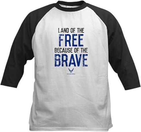 Cafepress Asaf Land of the Free Kids Baseball Jersey Kids Cotton Baseball Jersey ، 3/4 Raglan Sleeve Shirt in Saudi Arabia