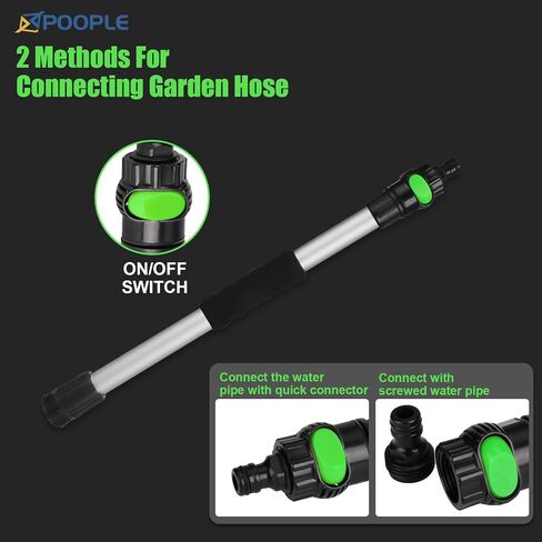 70" Car Wash Brush with Long Handle | Flow-Thru Car Washing Brush with Hose Attachment | 12-Inch Soft Bristle Brush Cleaning House Siding, Car, Truck, SUV, Boat, RV, Solar Panels, Green in Saudi Arabia