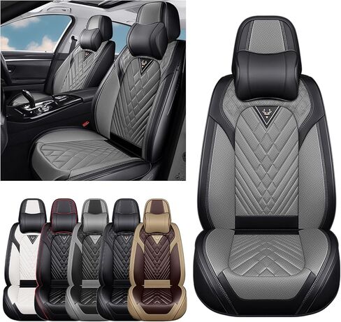 أغطية المقاعد تناسب طرازات Chevy 98 ٪ ، والجلد المتين ، ومقاوم للماء ، وقابل للتنفس ، و 2 حماة وسادة المقعد ، وسهلة التثبيت والتنظيف (أسود أبيض ، مقعد أمامي مقعد 2 مقعد) in Kuwait