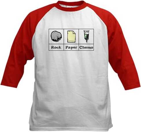 CafePress Rock Paper Chemo Kids Baseball Jersey Kids Cotton Baseball Jersey, 3/4 Raglan Sleeve Shirt in Saudi Arabia