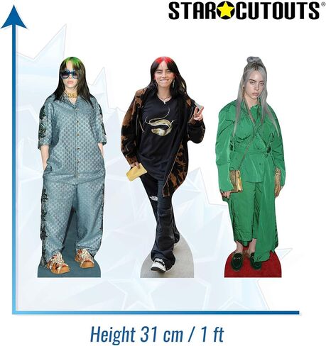 نجم CS1395 Billie Eilish على الرف العلوي الحزمة من الورق المقام من الورق المقصورة ارتفاع 31 سم in Kuwait