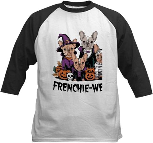 Cafepress Frenchie Ween Kids Baseball T Shirt Kids Cotton Baseball Jersey ، 3/4 Raglan Sleeve Shirt in Saudi Arabia