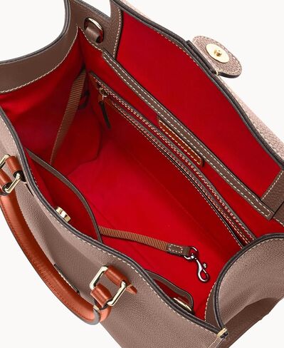 Dooney & Bourke Women's Janine Satchel in Pebble Grain Leather, Large Handbag with Adjustable Detachable Shoulder Strap in Kuwait