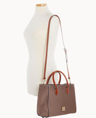 Dooney & Bourke Women's Janine Satchel in Pebble Grain Leather, Large Handbag with Adjustable Detachable Shoulder Strap in Kuwait