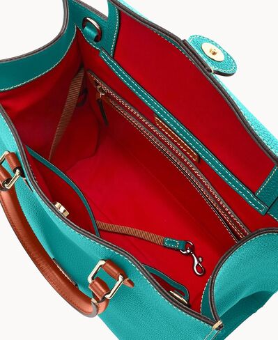 Dooney & Bourke Women's Janine Satchel in Pebble Grain Leather, Large Handbag with Adjustable Detachable Shoulder Strap in Kuwait