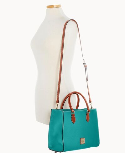 Dooney & Bourke Women's Janine Satchel in Pebble Grain Leather, Large Handbag with Adjustable Detachable Shoulder Strap in Kuwait