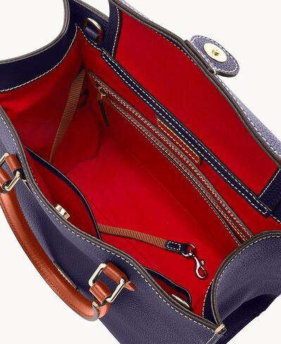 Dooney & Bourke Women's Janine Satchel in Pebble Grain Leather, Large Handbag with Adjustable Detachable Shoulder Strap in Kuwait