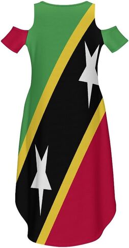 Fattyeery Elegant Casual Long Dress Sierra Leone Flag Off Shoulder Summer Sunshine Beach Skirts for Womens in Kuwait