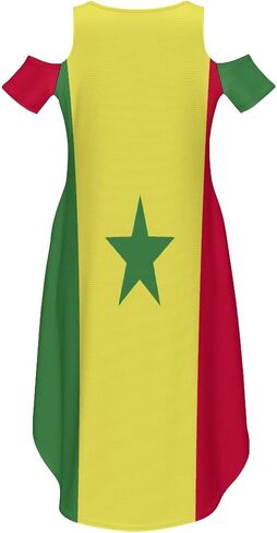 Fattyeery Elegant Casual Long Dress Sierra Leone Flag Off Shoulder Summer Sunshine Beach Skirts for Womens in Kuwait