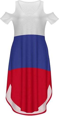 Fattyeery Elegant Casual Long Dress Sierra Leone Flag Off Shoulder Summer Sunshine Beach Skirts for Womens in Kuwait