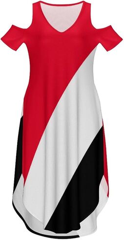 Fattyeery Elegant Casual Long Dress Sierra Leone Flag Off Shoulder Summer Sunshine Beach Skirts for Womens in Kuwait