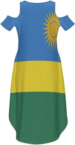 Fattyeery Elegant Casual Long Dress Sierra Leone Flag Off Shoulder Summer Sunshine Beach Skirts for Womens in Kuwait