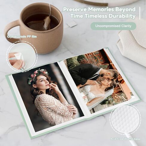 Small Photo Album 4x6 Pictures 2 Pack, Each Hold 36 Vertical Photos, Mini Waterproof Membrane Cover Picture Book for Wedding Baby Family Graduation Travel (Sage green with dandelion) in Saudi Arabia