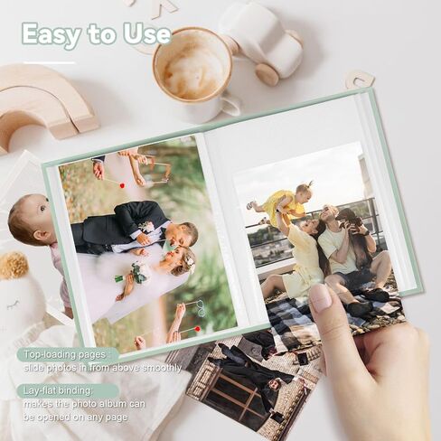 Small Photo Album 4x6 Pictures 2 Pack, Each Hold 36 Vertical Photos, Mini Waterproof Membrane Cover Picture Book for Wedding Baby Family Graduation Travel (Sage green with dandelion) in Saudi Arabia