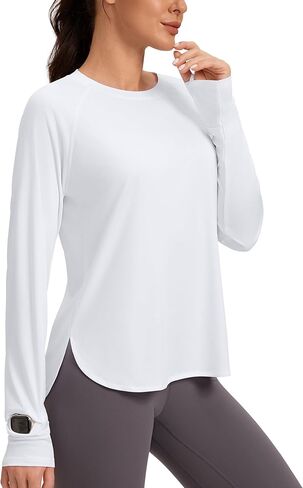 قمصان الشمس النسائية UPF 50+ Long Sleeve UV Protection Clothing SPF Tops Lightweight Equivitive Outdoor Outdoor in Kuwait