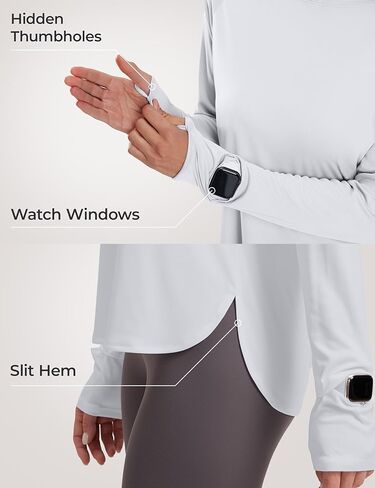قمصان الشمس النسائية UPF 50+ Long Sleeve UV Protection Clothing SPF Tops Lightweight Equivitive Outdoor Outdoor in Kuwait