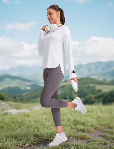 قمصان الشمس النسائية UPF 50+ Long Sleeve UV Protection Clothing SPF Tops Lightweight Equivitive Outdoor Outdoor in Kuwait