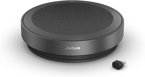 Jabra Speak2 75 Wireless Bluetooth Speakerphone - Portable Speaker with 4 Noise-Cancelling Mics, 65mm Full-Range Speakers & USB-C Bluetooth Adapter - Certified Microsoft Teams Speaker - Dark Grey in Saudi Arabia