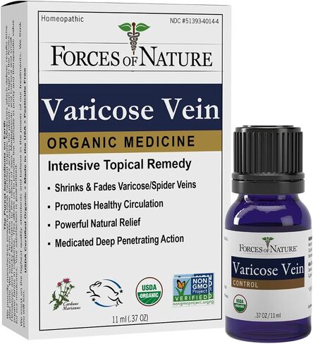 Forces of Nature Varicose Veins Treatment, Organic Homeopathic Medicine, 0.37 Fl Oz, Helps Shrink & Reduce Appearance of Cellulite, Varicose & Spider Veins, Promotes Healthy Vein Circulation in Kuwait