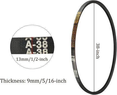 A-37 Drive V-Belt - [37-inch Inside Circumference] A-Section Rubber Drive Belt Wrapped for Transmission Use in Saudi Arabia
