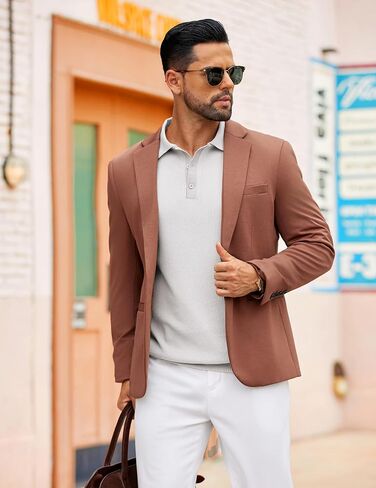 COOFANDY Mens Long Sleeve Polo Knit Sweater Collared Pullover Casual Golf Polo Sweater in Saudi Arabia