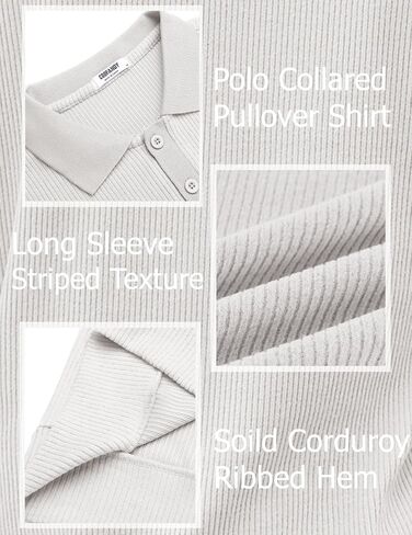 COOFANDY Mens Long Sleeve Polo Knit Sweater Collared Pullover Casual Golf Polo Sweater in Saudi Arabia