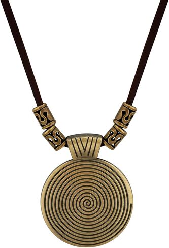 MINACHI Vintage Women's Faux Leather Statement Necklace, Long Suspension Necklace, Necklace Colar in Saudi Arabia